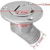 WATER 45° Keyless 52mm / 2inch 316 AISI SS Deck Filler